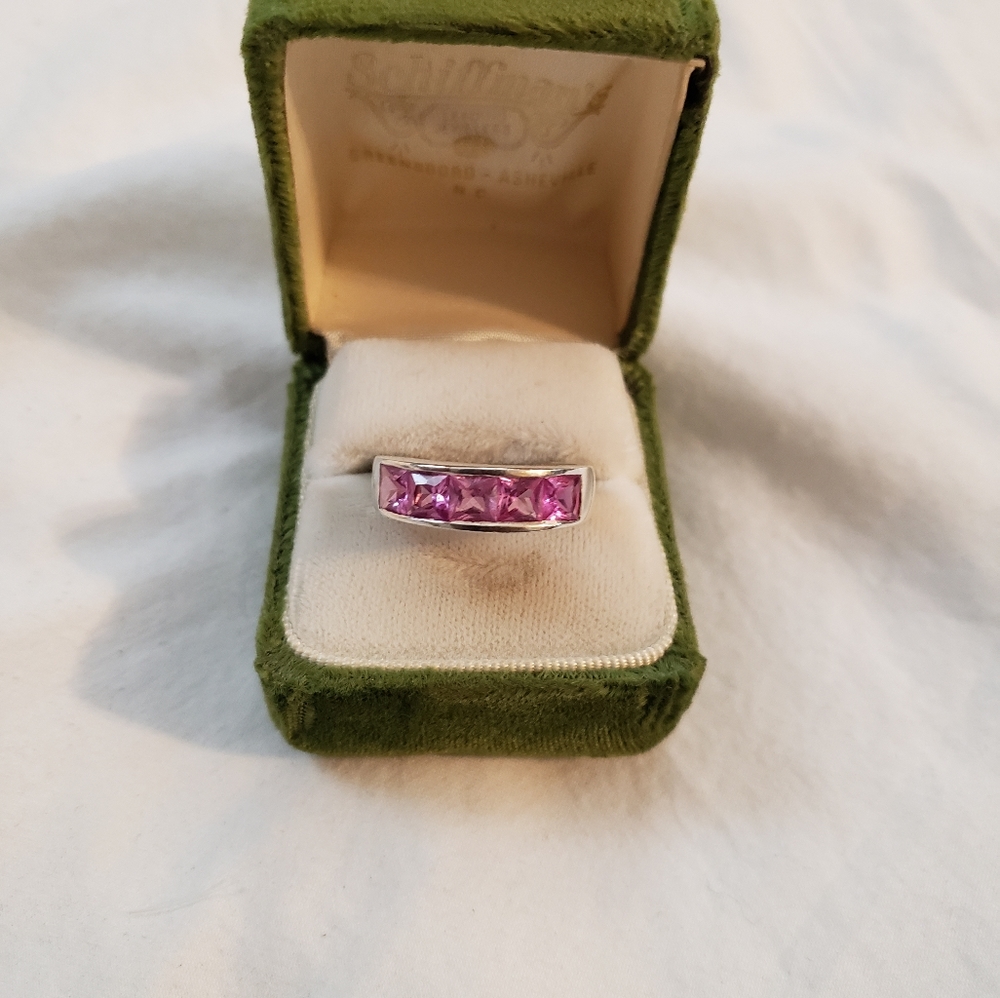 Pink ice stone Silver 925 size 9